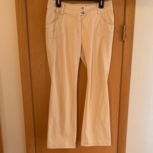 Cara O Cruz Women’s Boot Cut Y2K Style Jeans Cream Off White Size 10